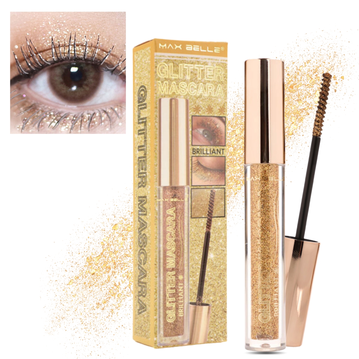 Set Mascaras De Pesta As Glitter Brillo Dorado Y Plateado Practiko Y