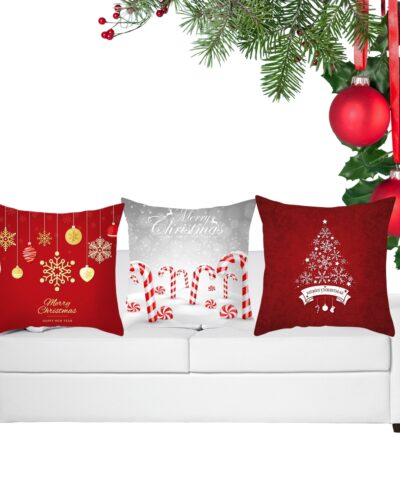 Set De Fundas Para Cojines Almohadas Con Diseño Navideños
