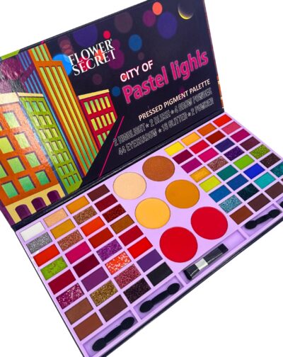 Paleta De Sombras Maquillaje Con Glitter Rubor E Iluminador