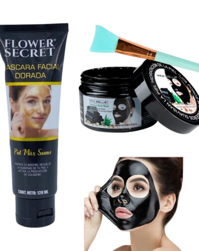 Set Mascarillas Facial de Carbon Activado y Colageno