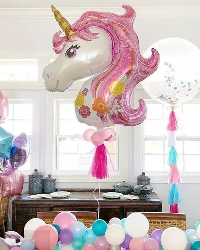 Globo Metálico Unicornio Cumpleaños Decoración Fiestas