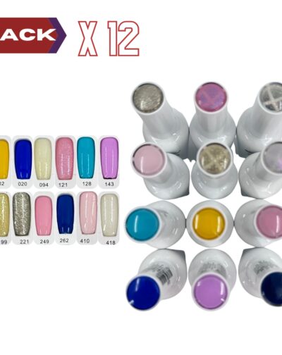 Kit Esmaltado Uñas Permanente Pack 12 Colores Variados Cherimoya