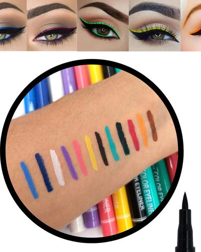 Delineador Punta De Plumón Larga Duración Colores Variados