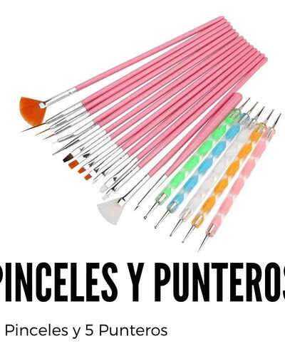 Set 5 Pinceles Uñas Gel Gelificadas Esculpidas Punta Dotting