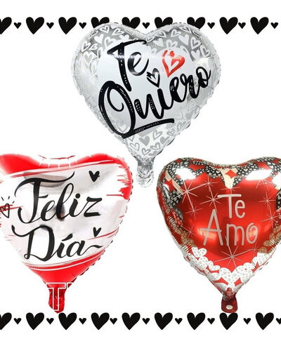 12 Globos Metalicos Set San Valentin Te Amo Te Quiero
