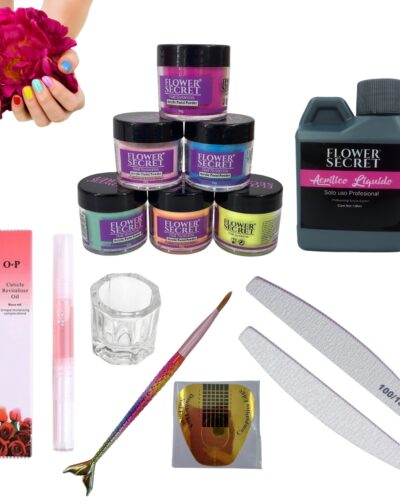 Kit Basico Para Uñas Acrílicas Con Polvos De Colores