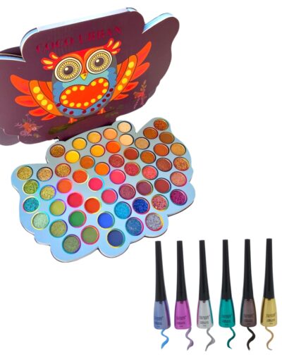 Set Paleta De Sombras Ojos Y Delineadores Colores Metalizado