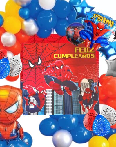 Globos Spiderman Kit Decoración Fiesta Cumpleaños