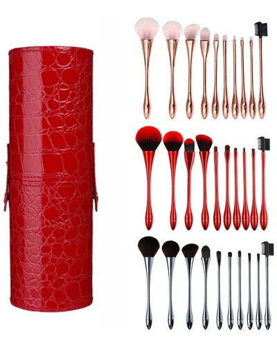 Set 10 Pinceles Suaves Para Todo Tipo Maquillaje En Estuche