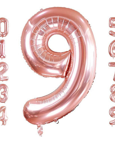 Globos En Forma De Números Metalizados Rose Gold 70cm
