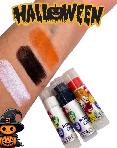 Pintacaritas Barras Maquillaje Fantasía Blanco Negro Naranjo