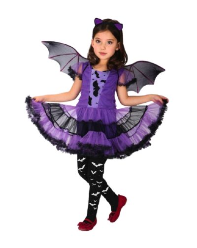 Disfraz Cosplay Niña Vampirito Estilo Murciélago Halloween