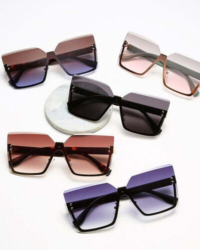 Anteojos Cuadrados Oversize Gafas Sol Unisex Colores Moda