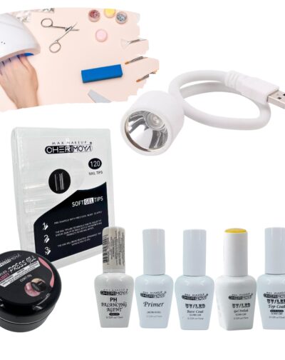 Set Esculpido Uñas Soft Gel Tips Base Top Con Lampara