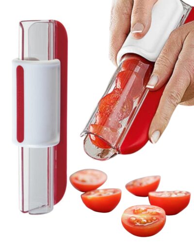 Utensilio Innovador Picar Frutas Pequeñas Uvas Tomates Cherry Ideal para Snacks Saludables Alimentos de Bebés