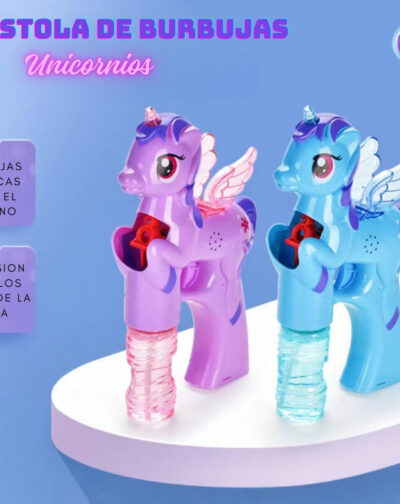 Juguete Unicornio Lanza Burbujas Con Musica Y Luces Mágica