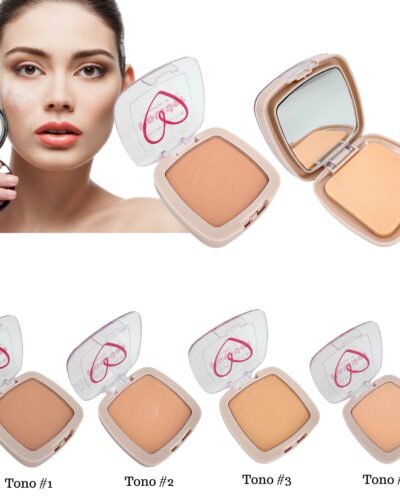 Polvo Compacto Con Esponja Y Espejo Maquillaje Powder Matte