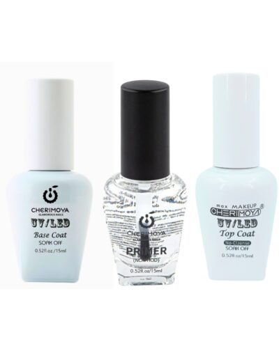 Kit Primer, Top Y Base Coat Para Uñas Esmaltado Permanente