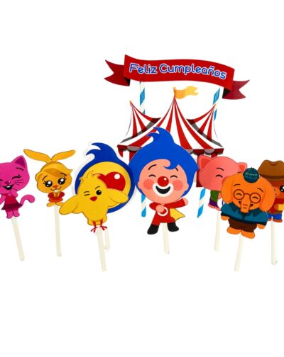 Kit Toppers Tortas Cupcake Payaso Plim Cotillón Cumpleaños