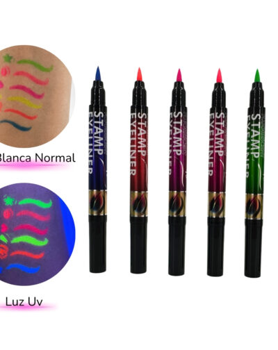 Set Delineadores Ojos Flúor Neón Maquillaje Plumón Brillante