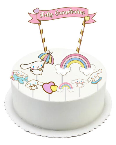 Kit Toppers Tortas Y Cupcake Cinnamoroll Cotillón Cumpleaños