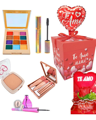 Set Maquillaje Día De La Madre Con Sombras De Ojos Y Brochas